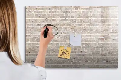 Magnetisk tavla med penna motiv med tegelvägg