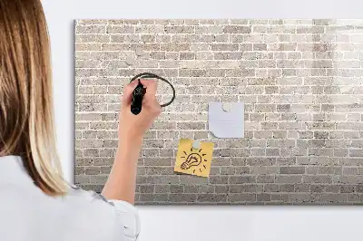 Magnetisk tavla med penna motiv med tegelvägg