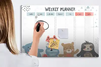 Veckoschema magnetisk tavla med penna