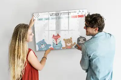Veckoschema magnetisk tavla med penna