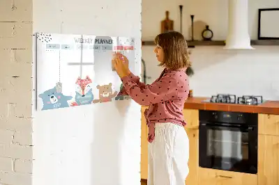 Veckoschema magnetisk tavla med penna