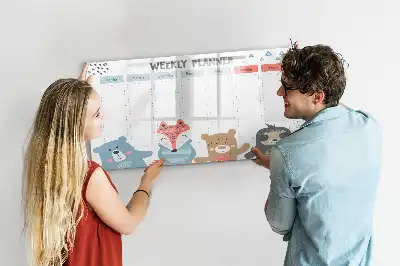 Veckoschema magnetisk tavla med penna