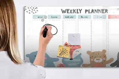 Veckoschema magnetisk tavla med penna