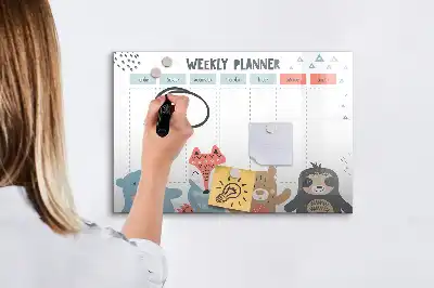 Veckoschema magnetisk tavla med penna