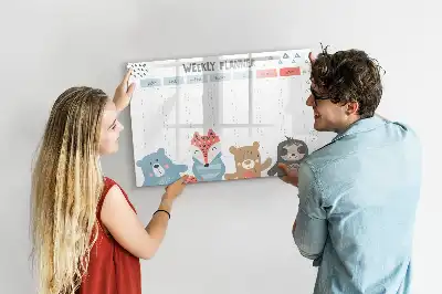 Veckoschema magnetisk tavla med penna