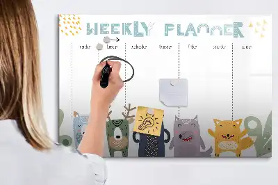 Magnetisk rittavla veckoplanerare för barn