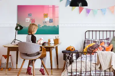 Magnetisk tavla med penna motiv med gradienthimmel