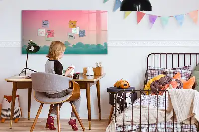 Magnetisk tavla med penna motiv med gradienthimmel