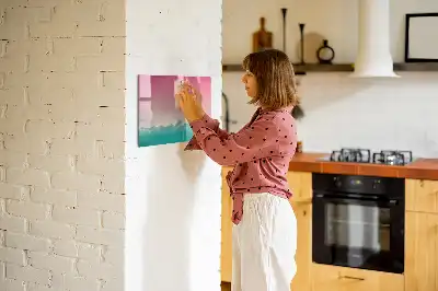 Magnetisk tavla med penna motiv med gradienthimmel
