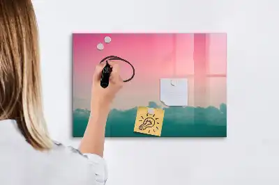 Magnetisk tavla med penna motiv med gradienthimmel