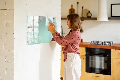 Magnetisk tavla med penna motiv med flytande tusenskönor