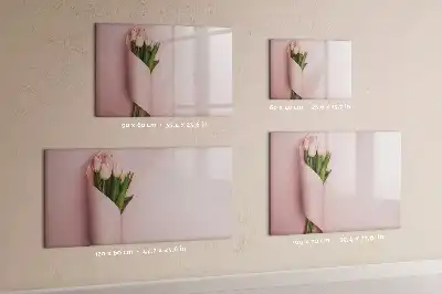 Magnetisk tavla med penna och motiv av blombukett
