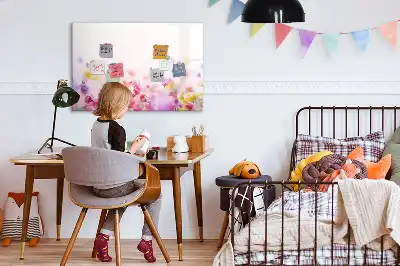 Magnetisk rittavla med motiv av ängsblommor