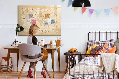 Magnetisk rittavla med motiv av vintage världskarta
