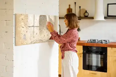 Magnetisk rittavla med motiv av vintage världskarta