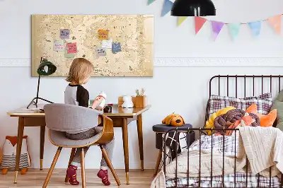 Magnetisk rittavla med motiv av vintage världskarta