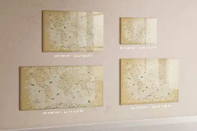 Magnetisk rittavla med motiv av vintage världskarta