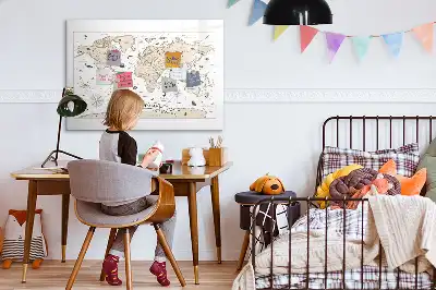 Magnetisk tavla med vintage världskarta och penna
