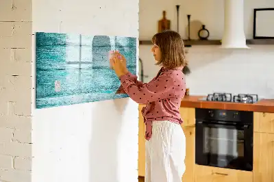 Magnetisk rittavla i gammalt blått trä