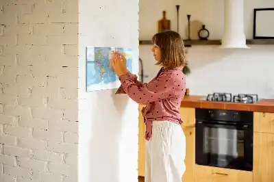 Politisk världskarta magnetisk tavla med penna