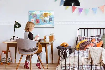 Politisk världskarta magnetisk tavla med penna