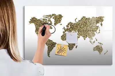 Magnetisk världskarta med penna