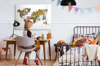 Magnetisk världskarta med penna