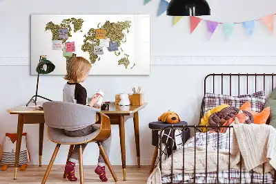 Magnetisk världskarta med penna
