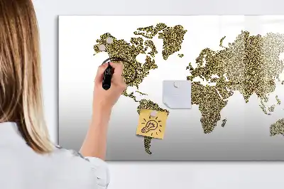 Magnetisk världskarta med penna