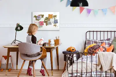 Magnetisk världskarta med penna