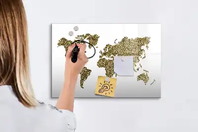 Magnetisk världskarta med penna