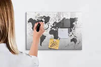 Magnetisk rittavla världskarta på betong