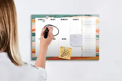 Retro veckoplanerare magnetisk tavla inklusive penna