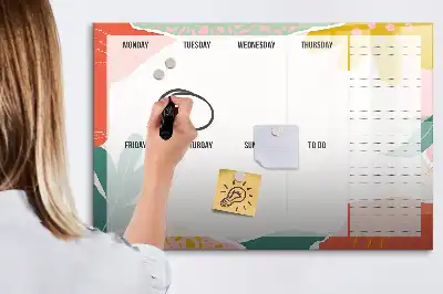 Magnetisk rittavla enkel veckoplanerare