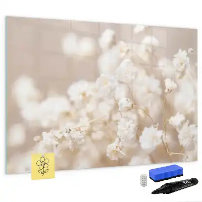 Magnetisk tavla med penna små vita blommor