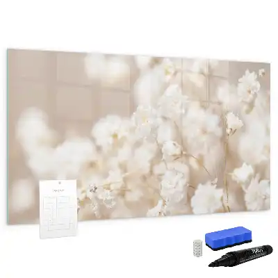 Magnetisk tavla med penna små vita blommor