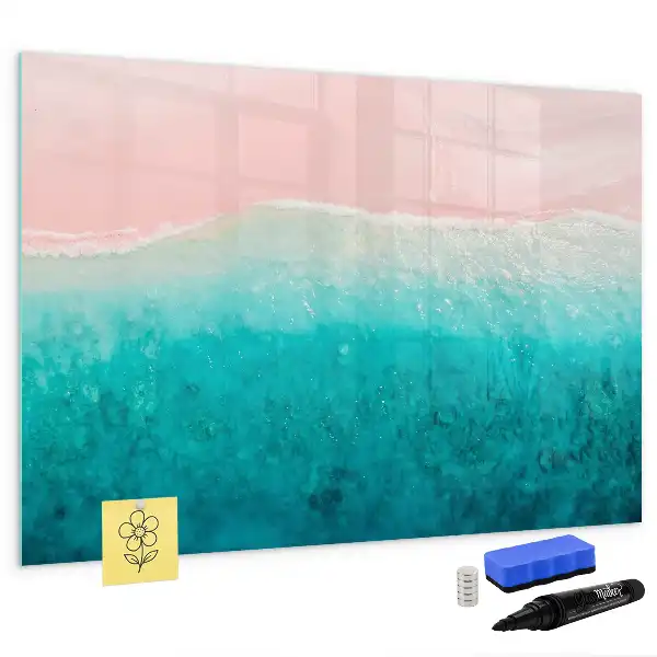 Magnetisk tavla med penna motiv av strand och hav