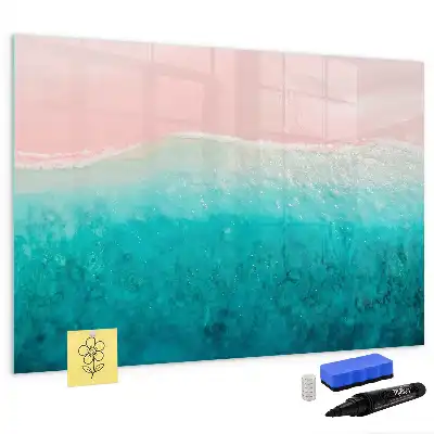 Magnetisk tavla med penna motiv av strand och hav
