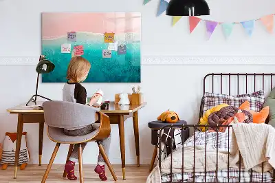 Magnetisk tavla med penna motiv av strand och hav