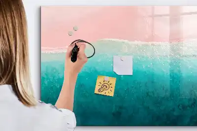 Magnetisk tavla med penna motiv av strand och hav