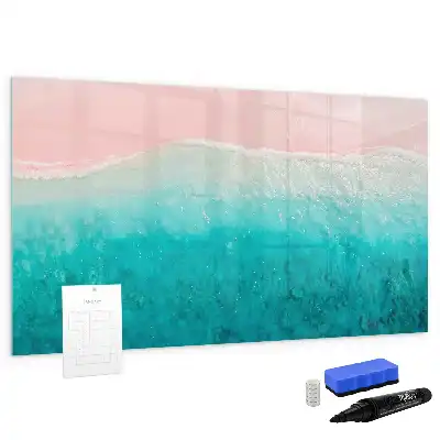 Magnetisk tavla med penna motiv av strand och hav