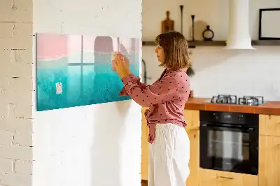 Magnetisk tavla med penna motiv av strand och hav