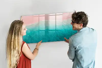Magnetisk tavla med penna motiv av strand och hav