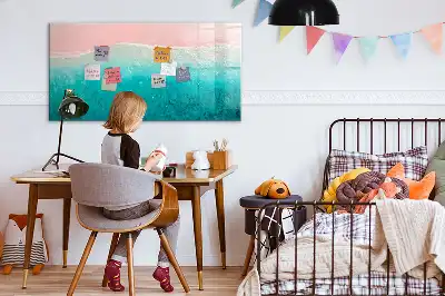 Magnetisk tavla med penna motiv av strand och hav