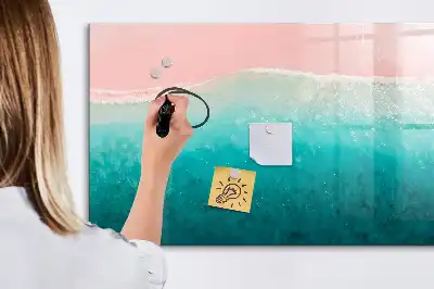 Magnetisk tavla med penna motiv av strand och hav