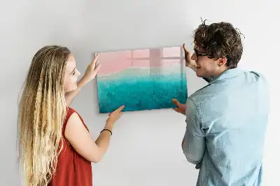 Magnetisk tavla med penna motiv av strand och hav