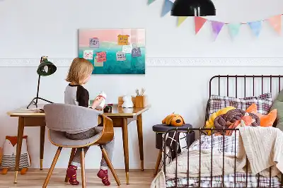 Magnetisk tavla med penna motiv av strand och hav
