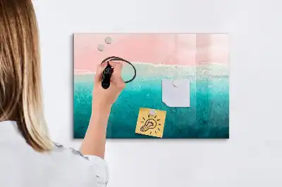 Magnetisk tavla med penna motiv av strand och hav