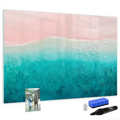 Magnetisk tavla med penna motiv av strand och hav
