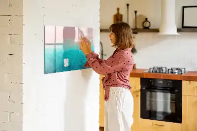 Magnetisk tavla med penna motiv av strand och hav